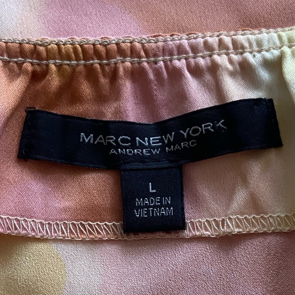 Marc New York Andrew Marc Satin Retro Print A-Line Maxi Skirt With Front Slit - Picture 6 of 10